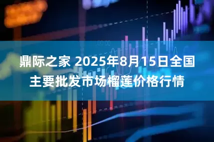 鼎际之家 2025年8月15日全国主要批发市场榴莲价格行情