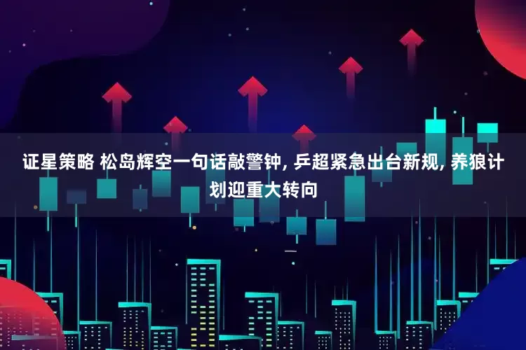 证星策略 松岛辉空一句话敲警钟, 乒超紧急出台新规, 养狼计划迎重大转向